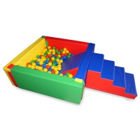 Bällebad mit Treppe und Rutsche 205 x 40 x 205 cm...