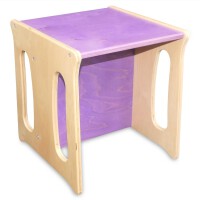 Kombihocker Wendehocker Mehrzweckstuhl-Tisch Birke lila