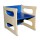 Kombihocker Wendehocker Mehrzweckstuhl-Tisch Birke blau