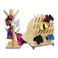 Kindergartenfoyer Set Rucksack Taschenständer mit Stiefeligel