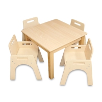 Kleinkindstuhl mit Armlehnen + 1 x Quadrattisch 80x60 cm
