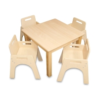 Kleinkindstuhl mit Armlehnen + 1 x Quadrattisch 60 x 60 cm