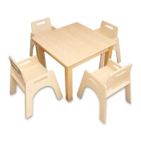Kleinkindstuhl mit Armlehnen + 1 x Quadrattisch 60 x 60 cm