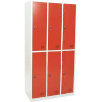 Metallspind Fächerschrank 180 cm 3 x 2 Fächer