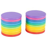 20-er Set runde Regenbogenkissen inkl. mobiler Doppelständer