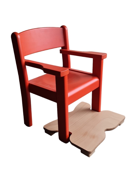 Stapelbarer Stuhl mit Flacharmlehnen 26 cm Orange inkl.Fußbank
