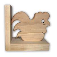 Buchstützen aus Massivholz Hase und Huhn
