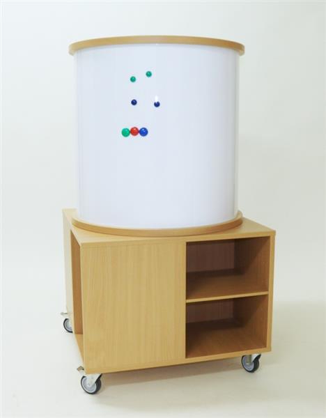 Whiteboard- Litfaßsäule drehbar und fahrbar 120 cm